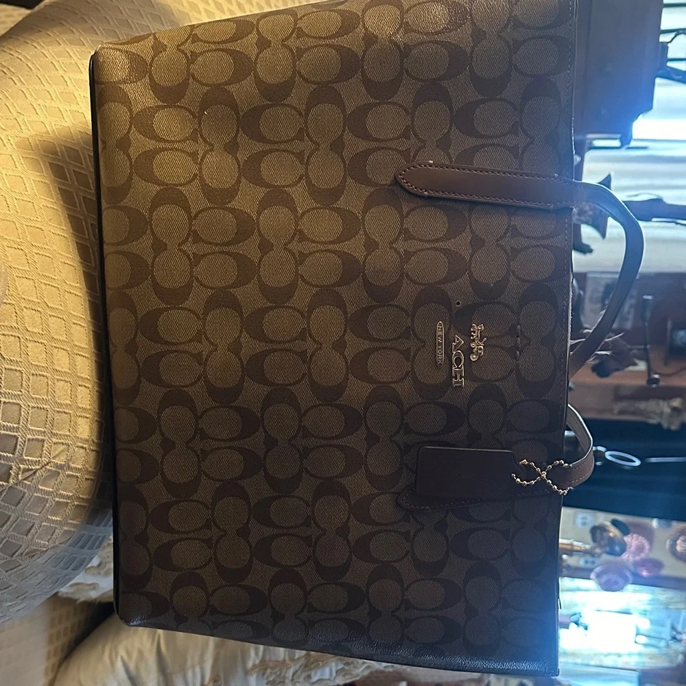 Coach Brown Signature Tote Bag